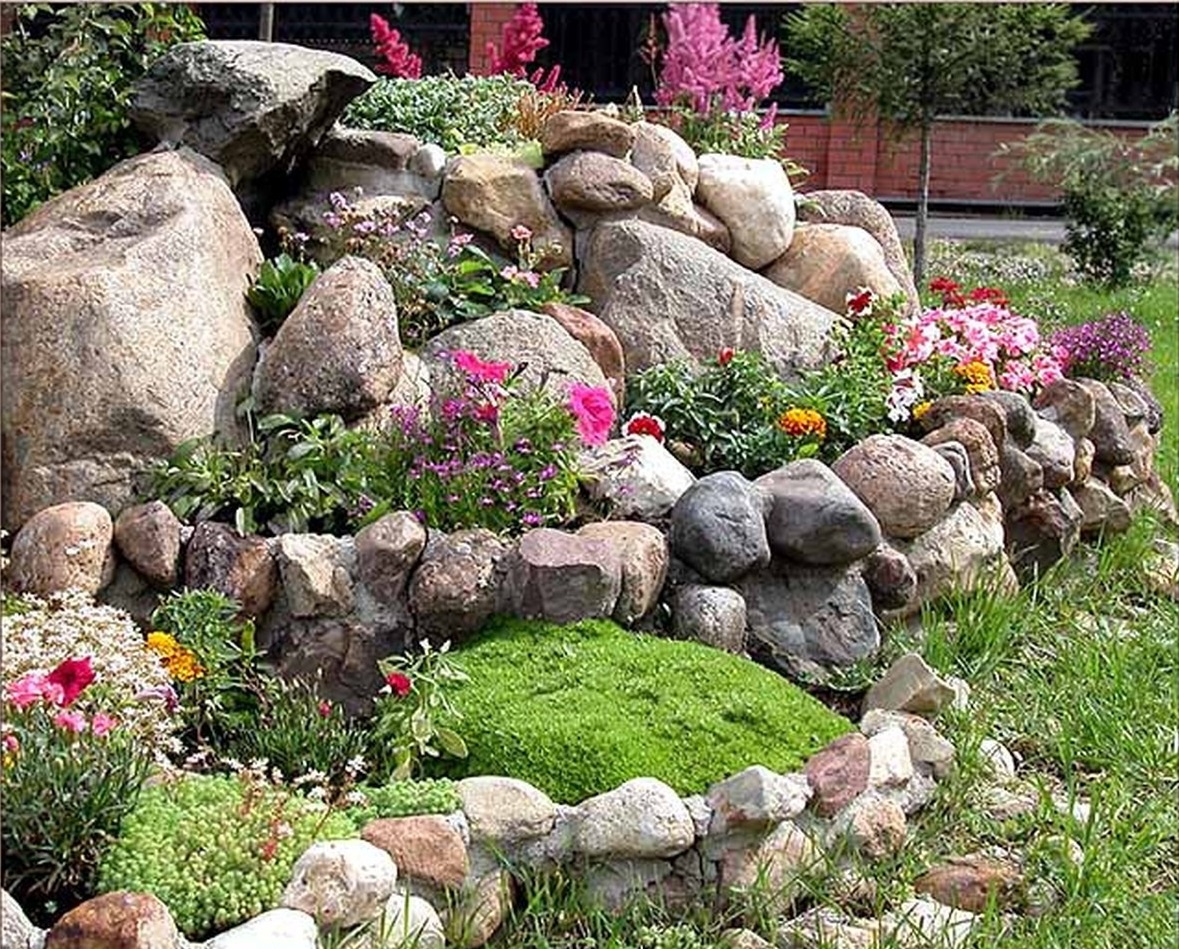 Цветы и клумбы: Как сделать альпийскую горку на даче из камней