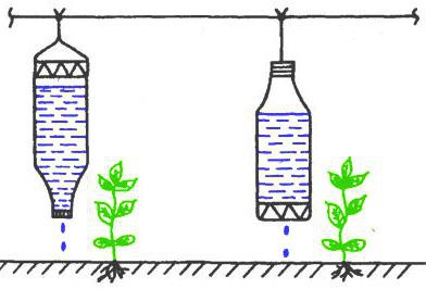 Техника и инструменты для дачи: Капельное орошение пластиковыми бутылками