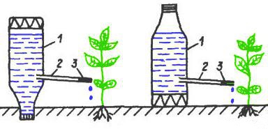Техника и инструменты для дачи: Капельный полив из пластиковых бутылок