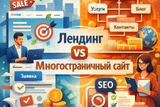 Лендинг vs многостраничный сайт: что выбрать под задачу бизнеса