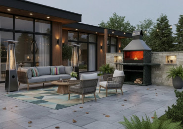 Дачная кухня на открытом воздухе: печь барбекю и зона отдыха